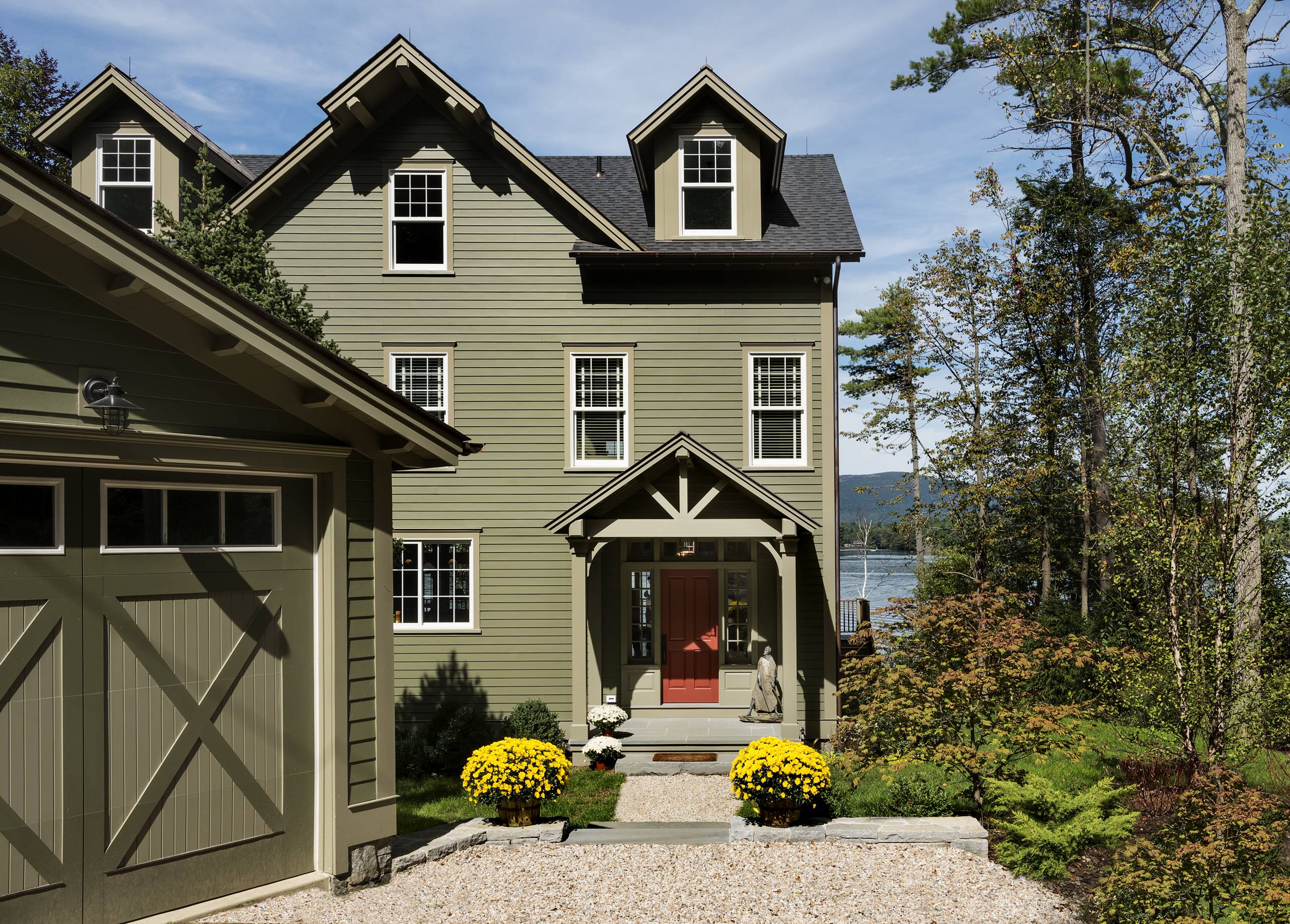 Green Garage Door Houzz