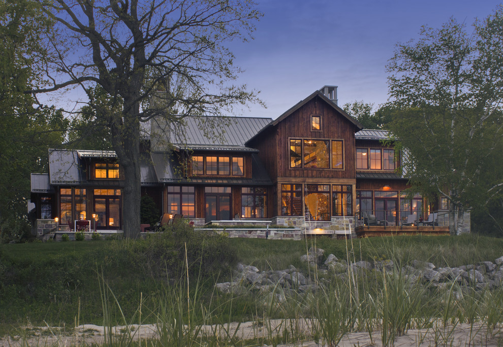 Lake Michigan Home Rustic Exterior Milwaukee by Deep River