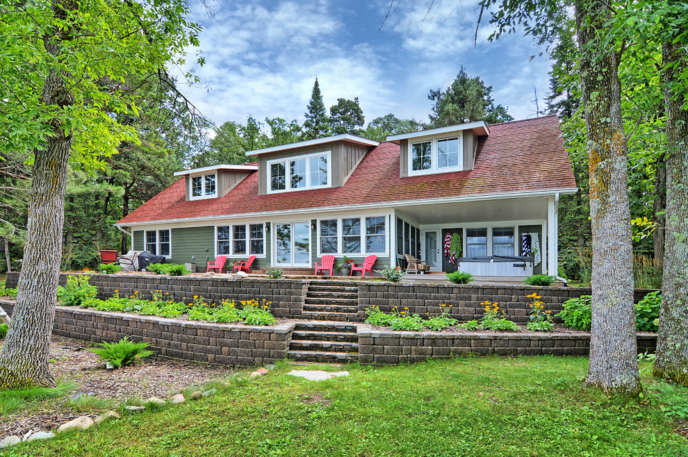 Lake Ossawinnamakee Cabin Rustic Exterior Minneapolis by Vercon