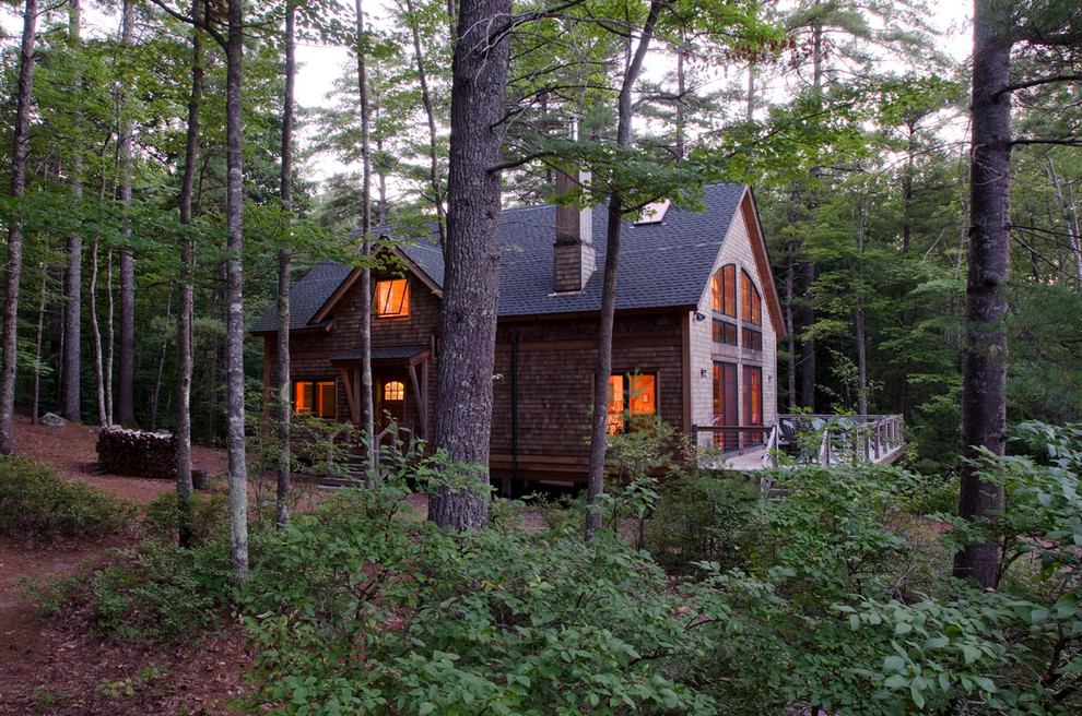 Example of a mountain style exterior home design in Boston