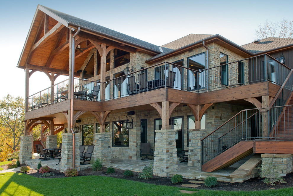 Lakefront Custom Design/Build Table Rock Lake Transitional Exterior