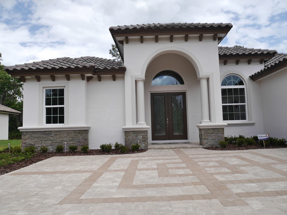 Lakeland Custom Home Transitional Exterior Tampa by Focus Homes