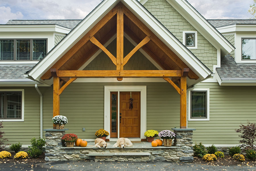 LakeView timber frame exterior Traditional Exterior New York by