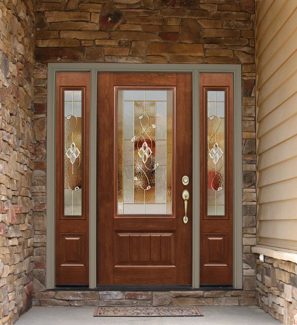 Leaded Glass Doors - Traditional - House Exterior - Cleveland - by ...