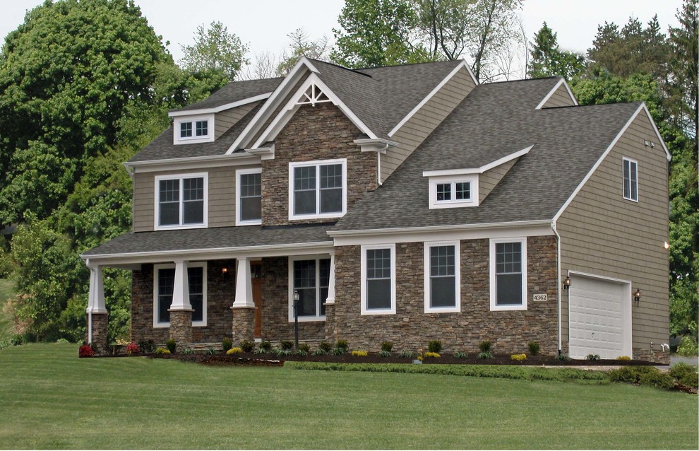 Foto della facciata di una casa american style