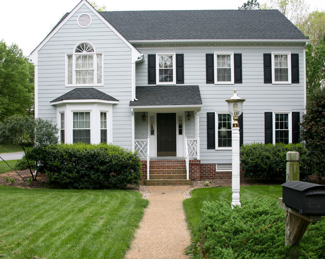 Light Blue Vinyl Siding Traditional House Exterior Richmond by