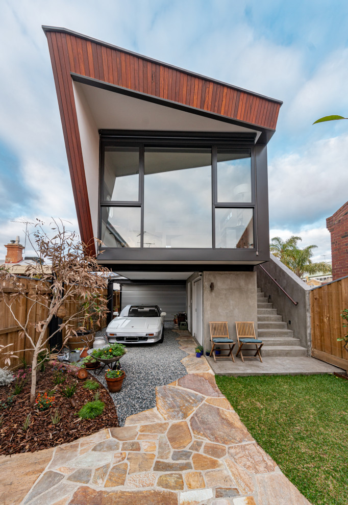 Zweistöckiges Modernes Einfamilienhaus mit Mix-Fassade und Pultdach in Perth