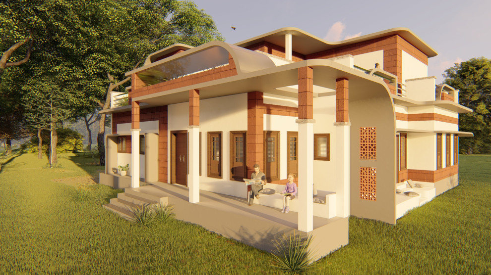 Inspiration for a tropical exterior home remodel in Chennai