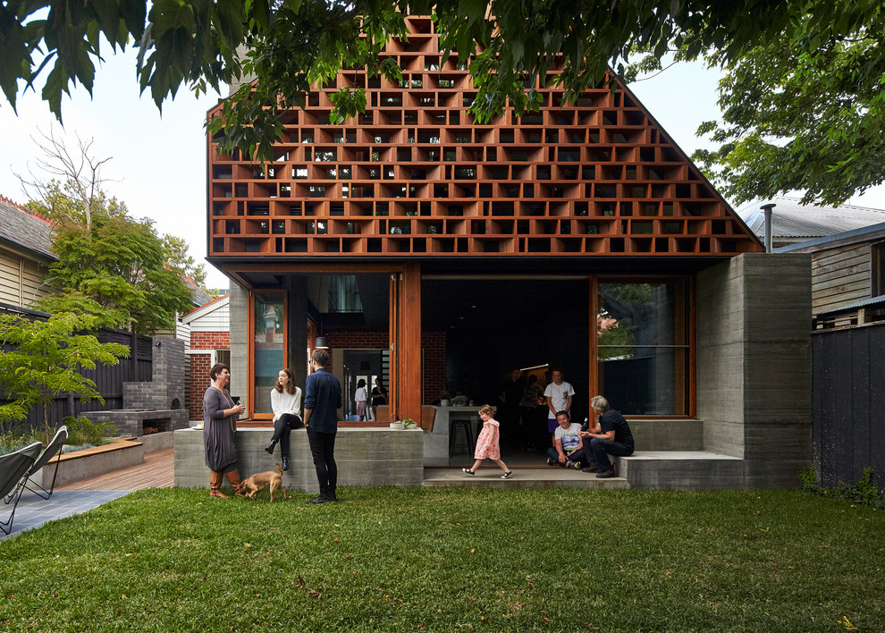 Zweistöckiges Modernes Haus mit Mix-Fassade in Melbourne