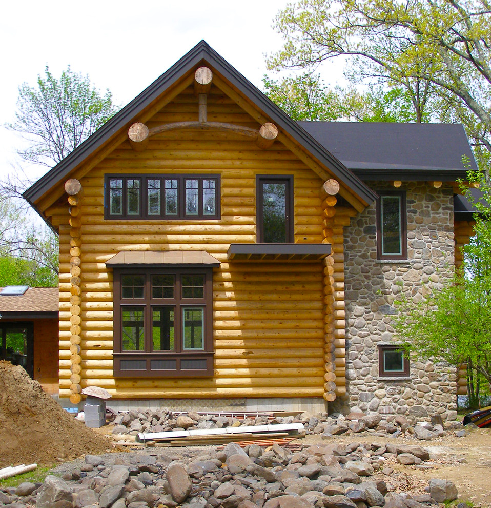 Log Cabin Addition Rustic Exterior New York by James Lyman