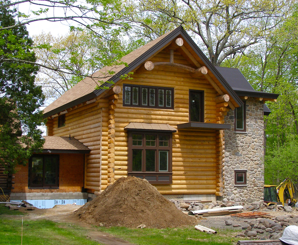 Log Cabin Addition Rustic Exterior New York by James Lyman