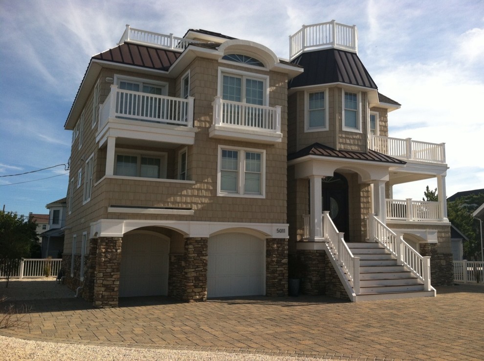 Example of a beach style exterior home design in New York