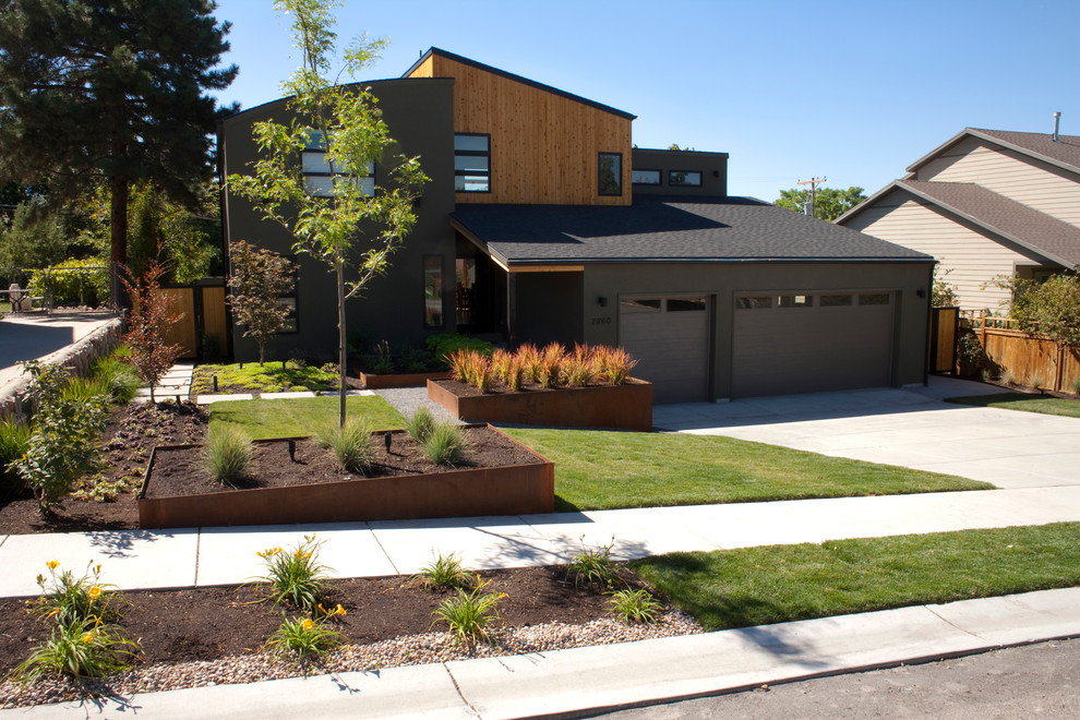 Inspiration for a contemporary two floor house exterior in Salt Lake City.