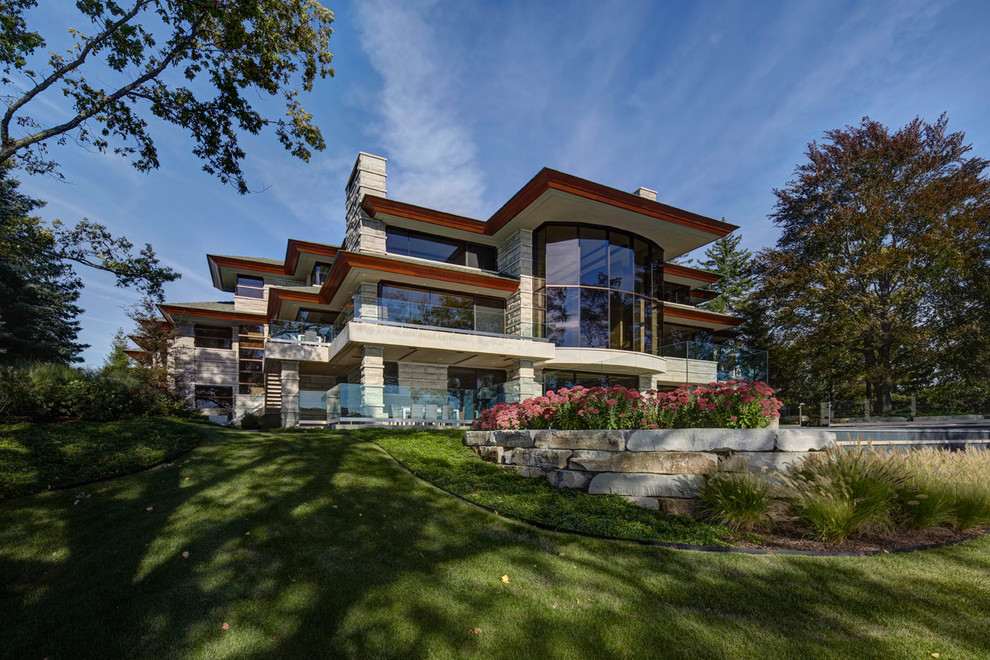 Lower Long Lake II Contemporary Exterior Detroit by DesRosiers