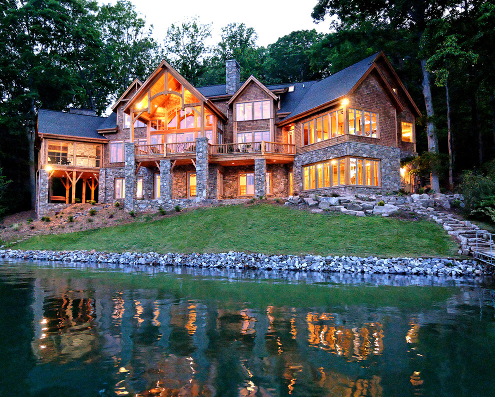 Luxury Lake Retreat Architectural Designs House Plan 26600GG Rustic Exterior New York