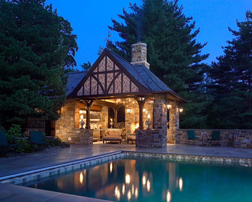 Main Line Pool House Traditional Exterior Philadelphia by Lori