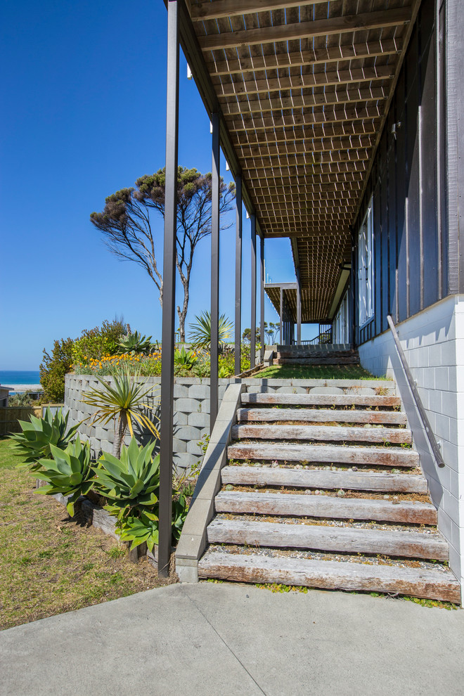 Coastal house exterior in Auckland.