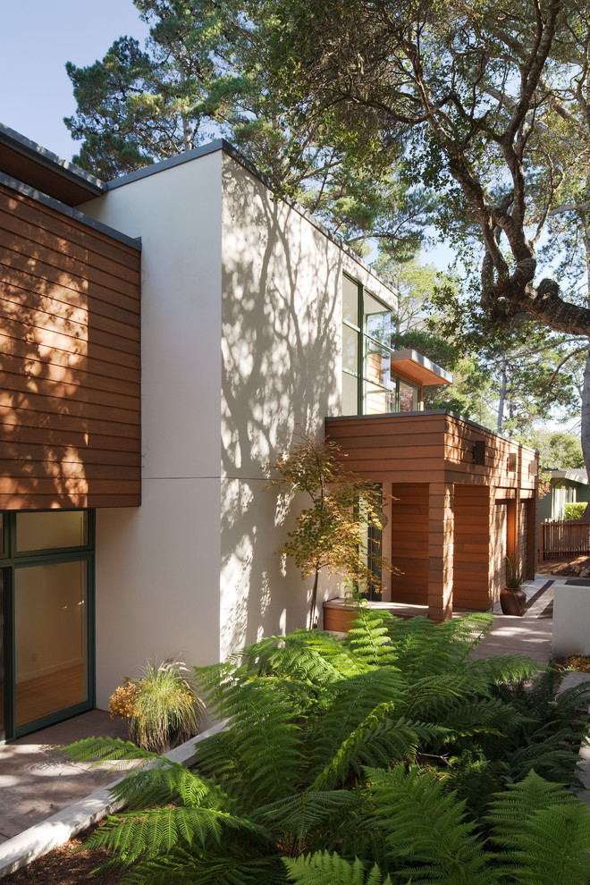 Mid-sized 1960s two-story mixed siding exterior home photo in San Francisco