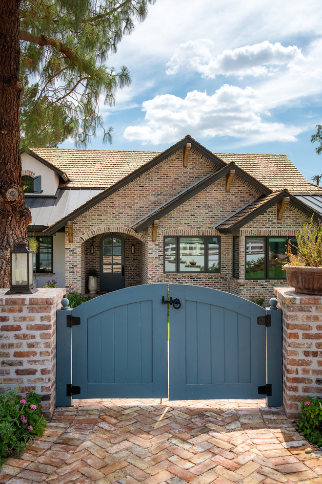 Inspiration for a transitional exterior home remodel in Phoenix