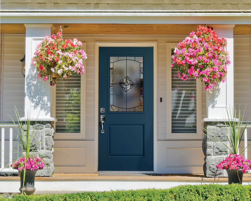 Masonite Fiberglass Classic Entry Door with Rozet Glass Traditional Exterior Tampa by