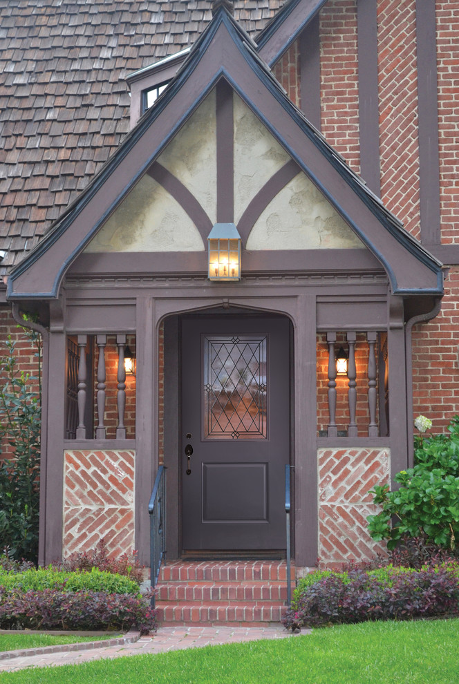 Masonite Smooth Entry Door with Alston Glass Midcentury Exterior