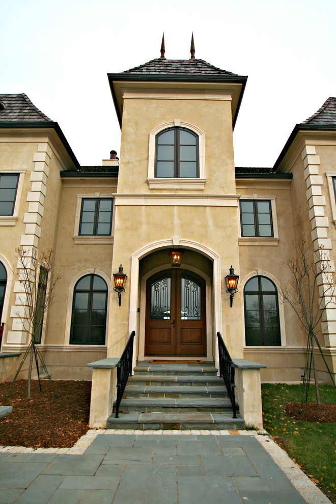 This is an example of a mediterranean house exterior in Milwaukee.