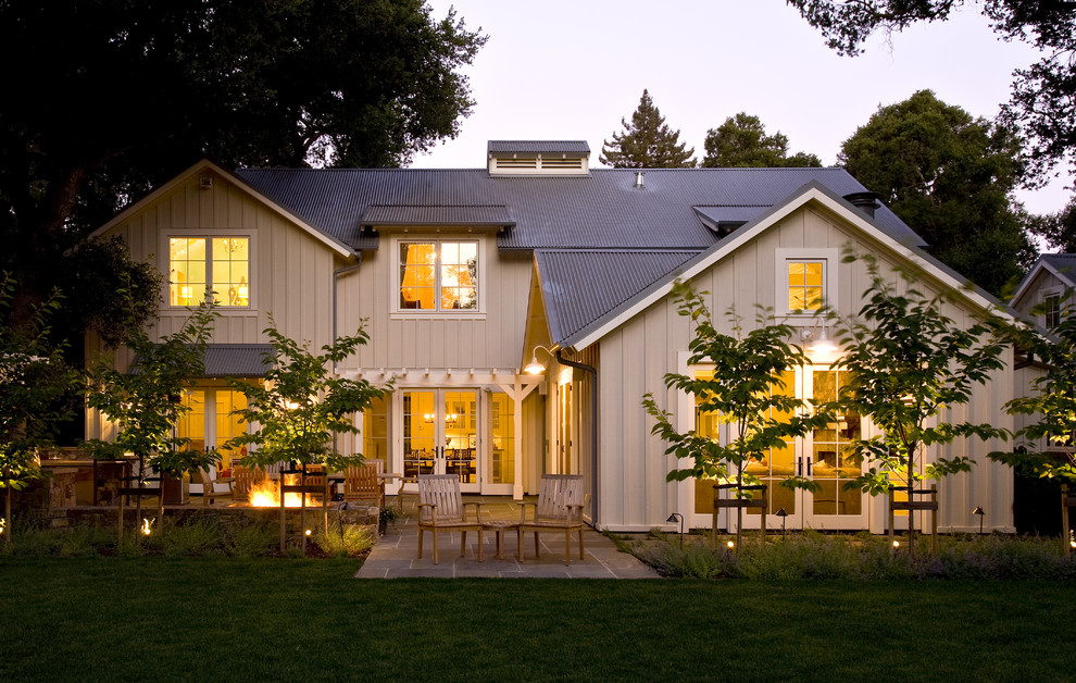 Design ideas for a country house exterior in San Francisco with wood cladding.
