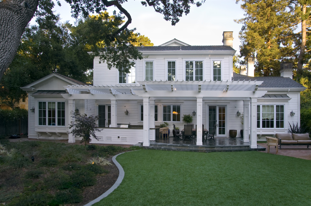 Example of a classic wood exterior home design in San Francisco