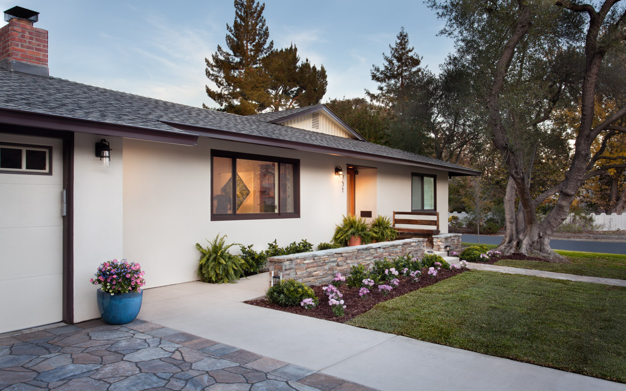 75 Beautiful Midcentury Render House Exterior Ideas and Designs