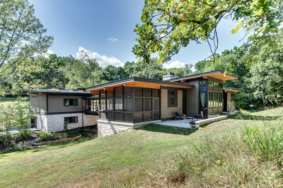 Mid Century Modern Midcentury Exterior Kansas City By Rothers Design Build Houzz