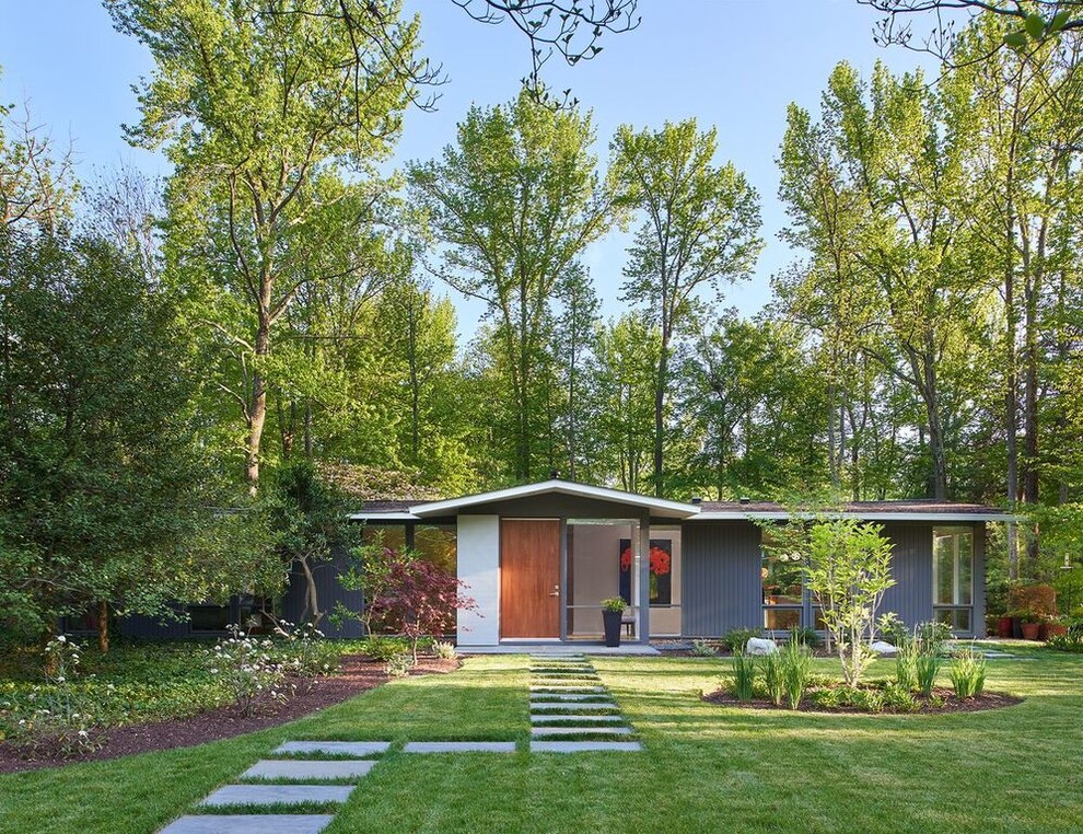 Design ideas for a midcentury house exterior in DC Metro.