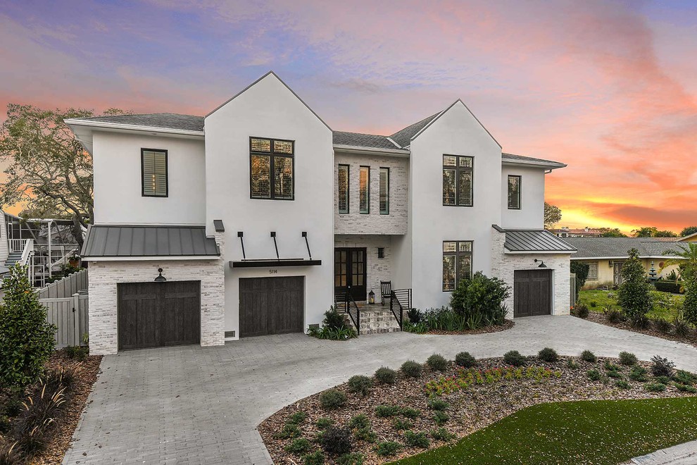 Modern English Farmhouse Country House Exterior Tampa by