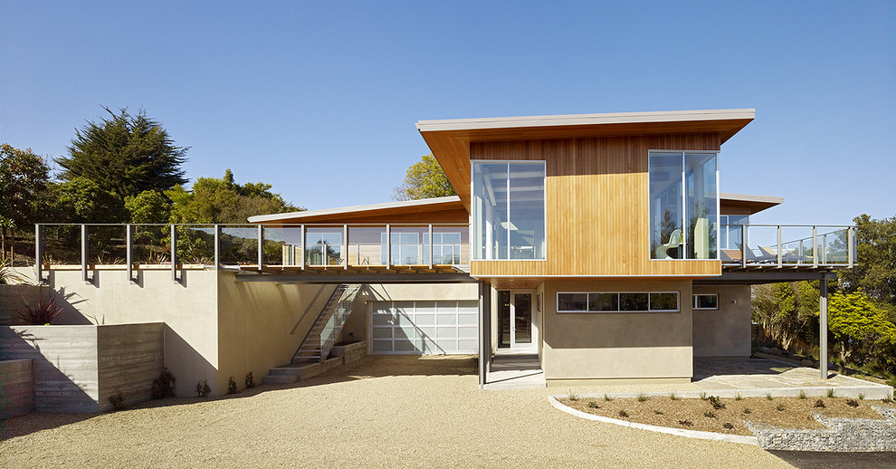 Modern wood exterior home idea in San Francisco