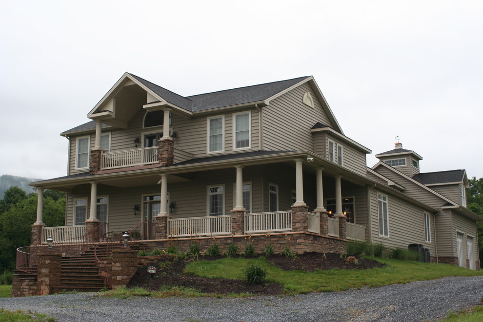 Example of a farmhouse exterior home design in Other