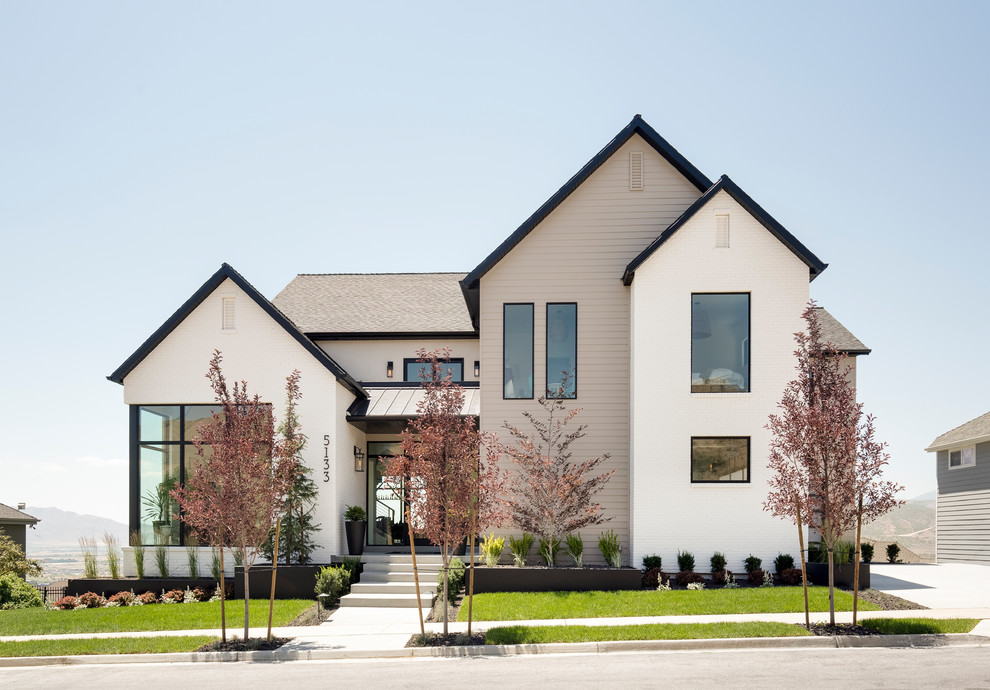 Modern Farmhouse Parade Of Homes 2018 Transitional Exterior Salt Lake City By Ezra Lee Design Build Houzz