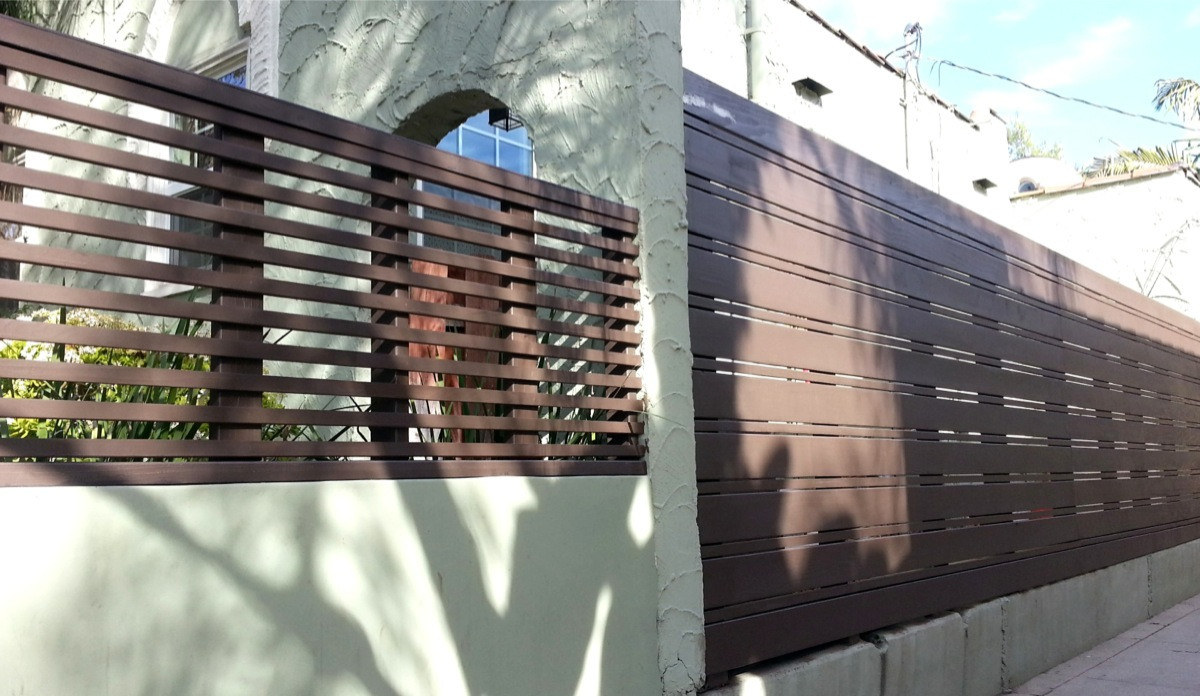 Santa Monica Wood Fence, Custom Fences, Modern, Artistic — Harwell