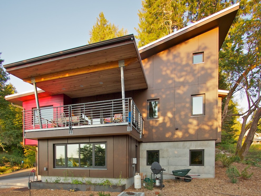 Modern concrete exterior home idea in Seattle