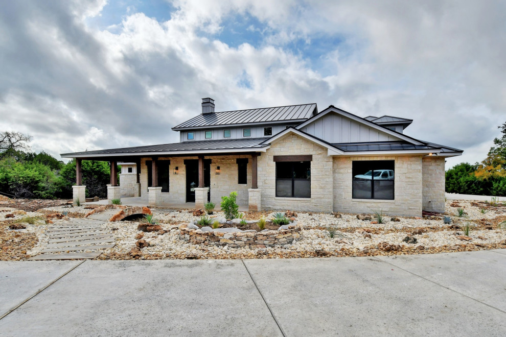 Modern Hill Country Transitional Exterior Austin by Currey