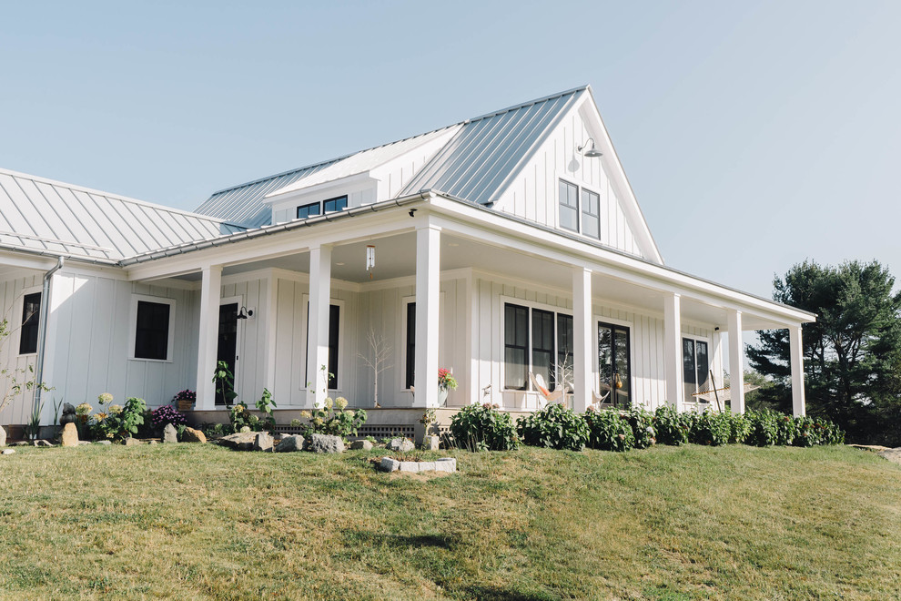 Modern Industrial Farmhouse Farmhouse Exterior Other by Dessa