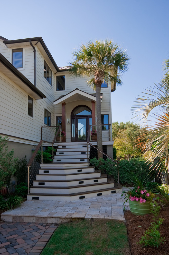 Inspiration for a tropical exterior home remodel in Charleston