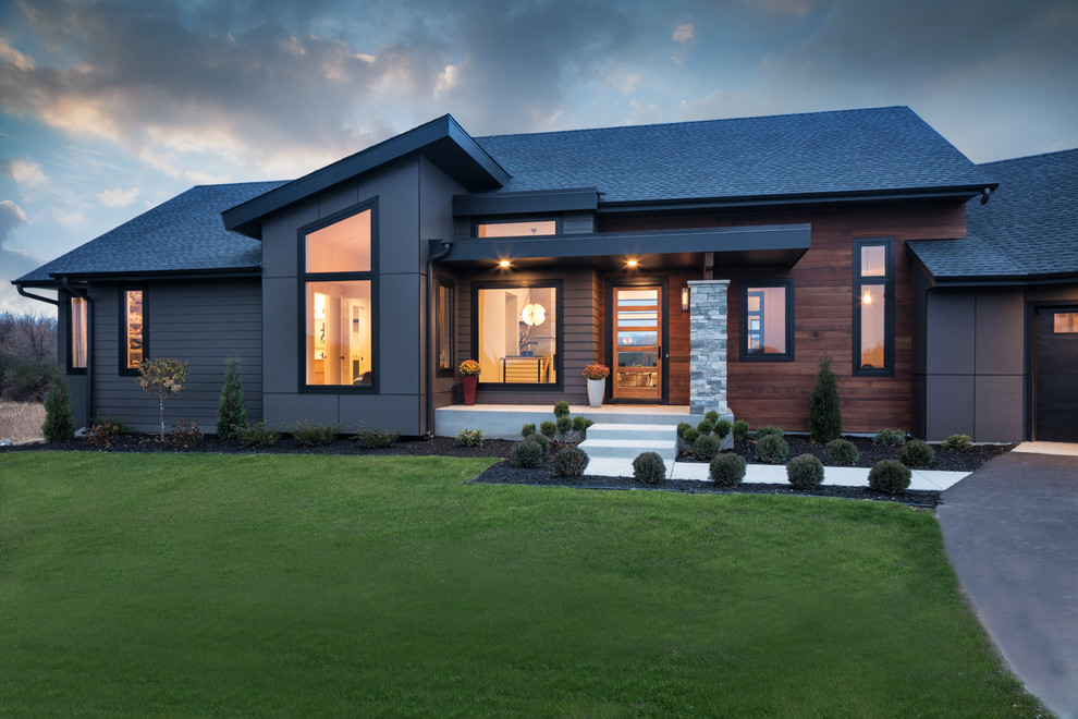 Modern Minnesota Rambler on Acreage Modern Exterior Minneapolis