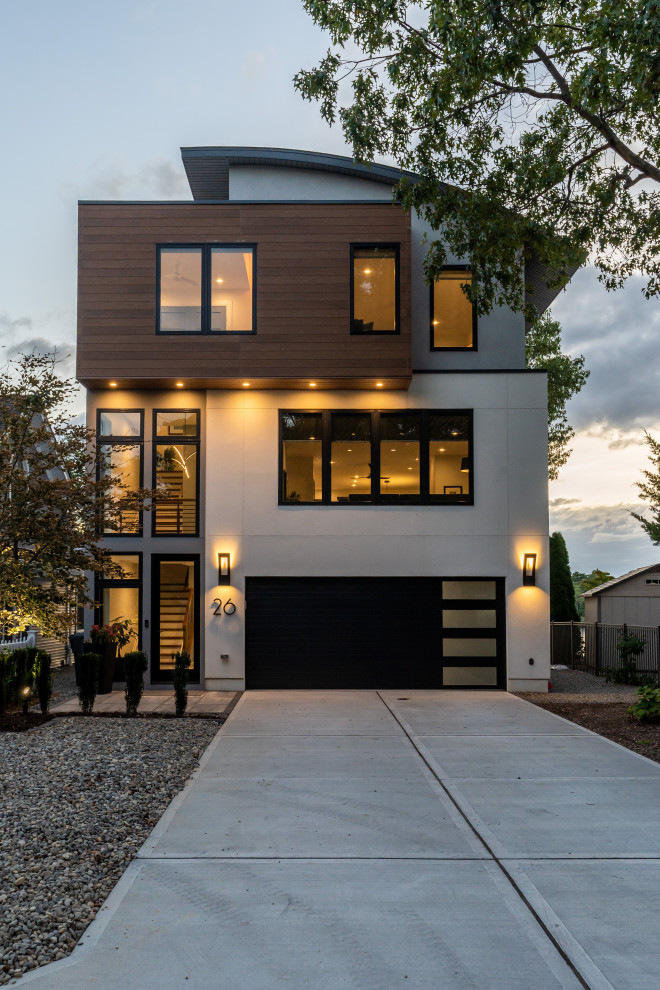 Стильный дизайн: маленький дом в стиле модернизм для на участке и в саду - последний тренд