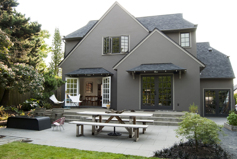 Inspiration for a timeless two-story exterior home remodel in Portland