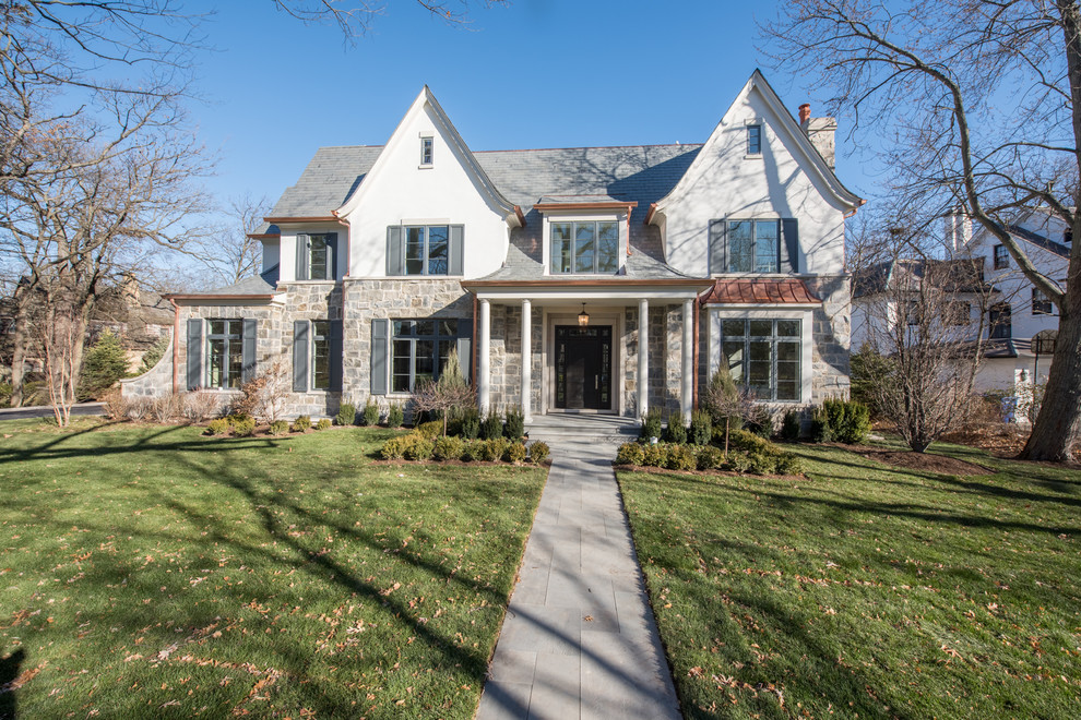 Modern Tudor Transitional Exterior Chicago by Newgard Custom