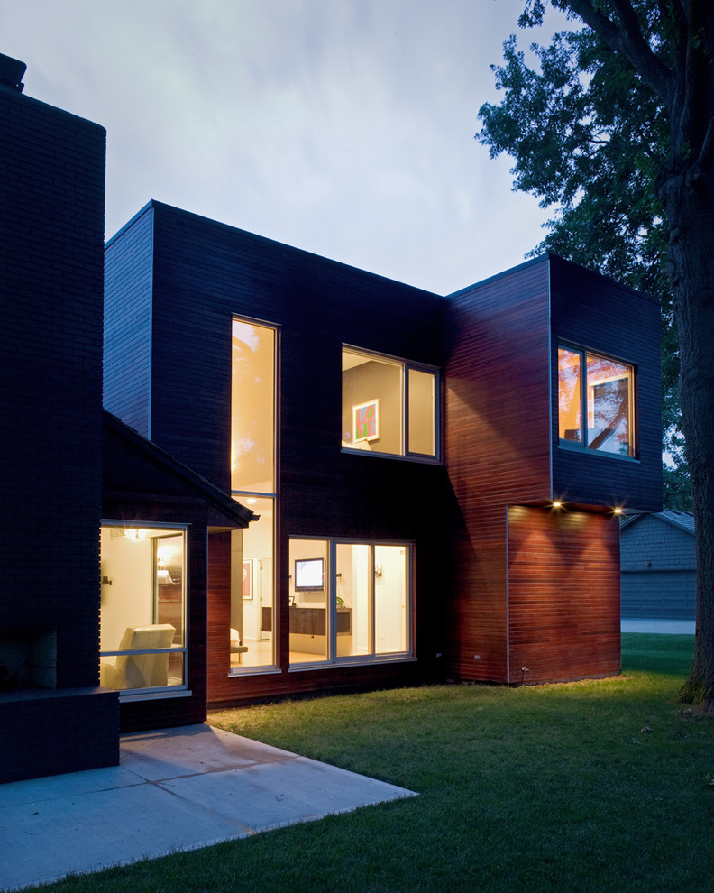 Moderne Holzfassade Haus in Kansas City