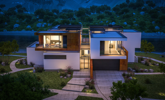 Modern White & Brown Exterior - Modern - House Exterior - San Diego ...