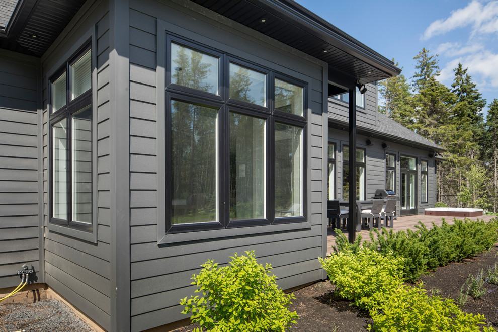 Modern Wooded Retreat with Clapboard Siding in New Glasgow, Nova Scotia