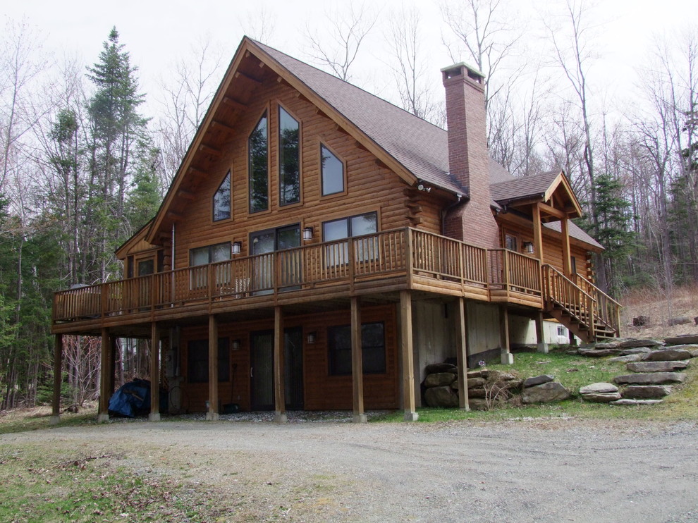 Moosehead Cedar Log Home Traditional Exterior Boston by Dupuis