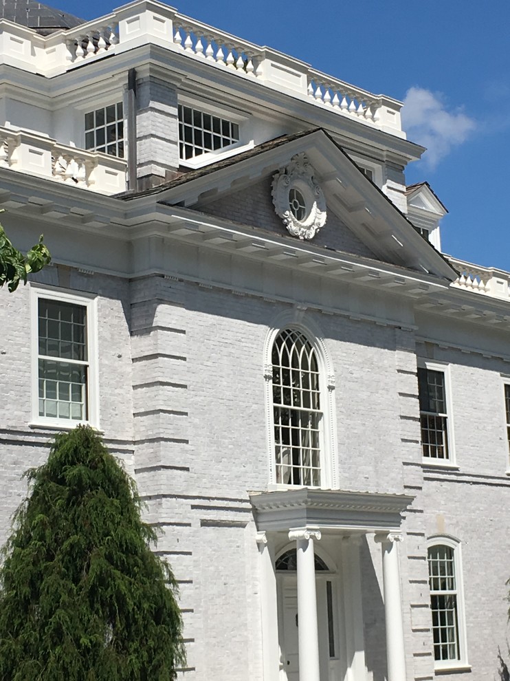 Mount Kisco Mansion Exterior White Wash Repair and Match Traditional