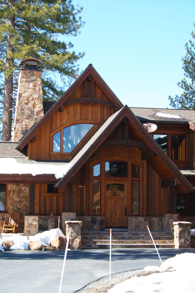 Mountain Custom Home on Golf Course Main Entry Craftsman Exterior